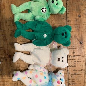 ty beanie babies lot - kicks, Erin, halo, kissme